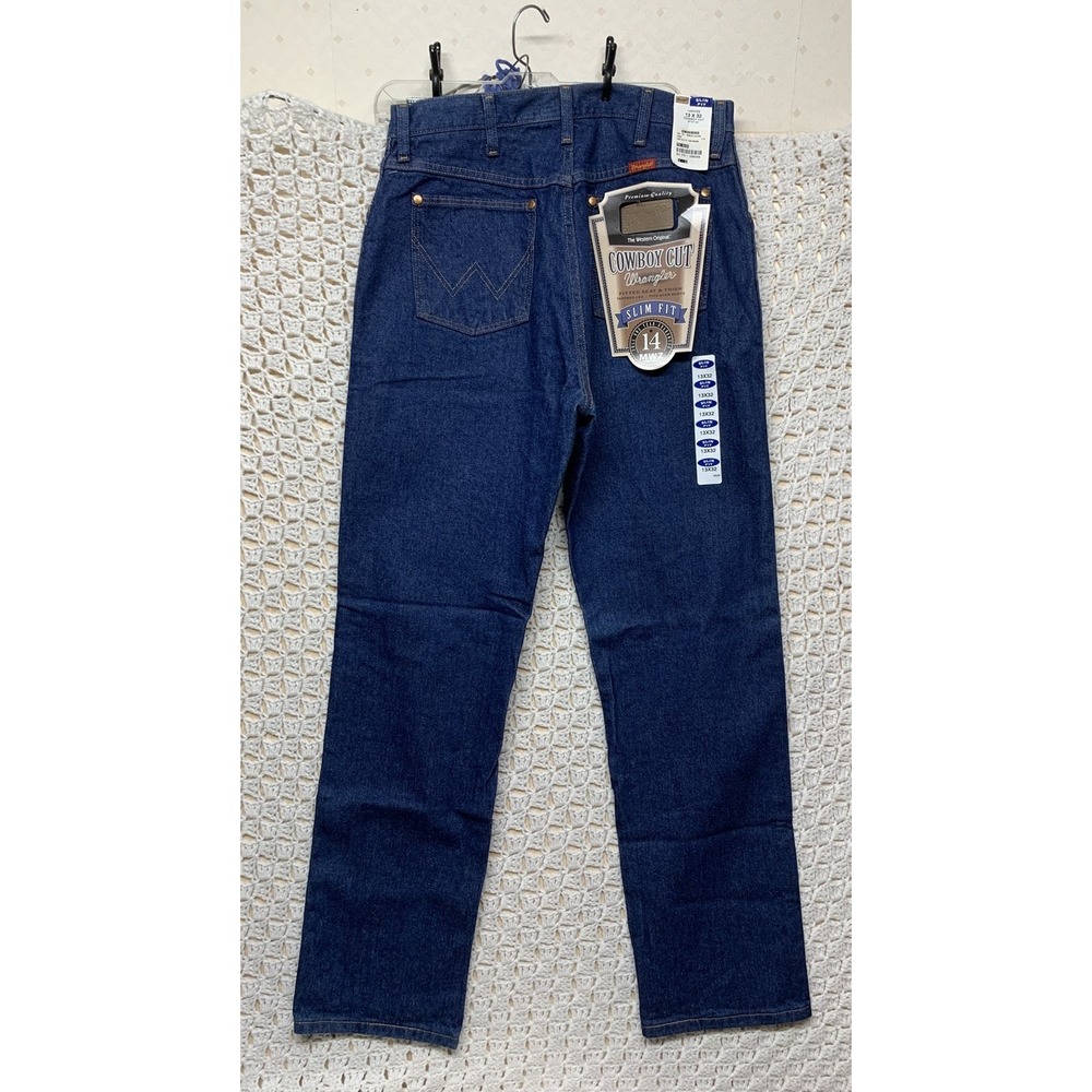 Wrangler High Rise Cowboy Cut Jeans - Dark Blue - Picture 1 of 12